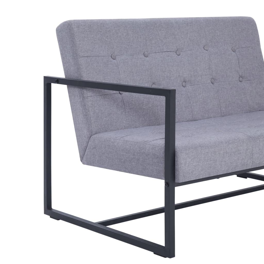 Light Gray Fabric 2-Seater Sofa with Armrests Z3524