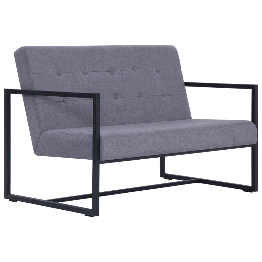 Light Gray Fabric 2-Seater Sofa with Armrests Z3524