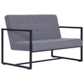 Light Gray Fabric 2-Seater Sofa with Armrests Z3524