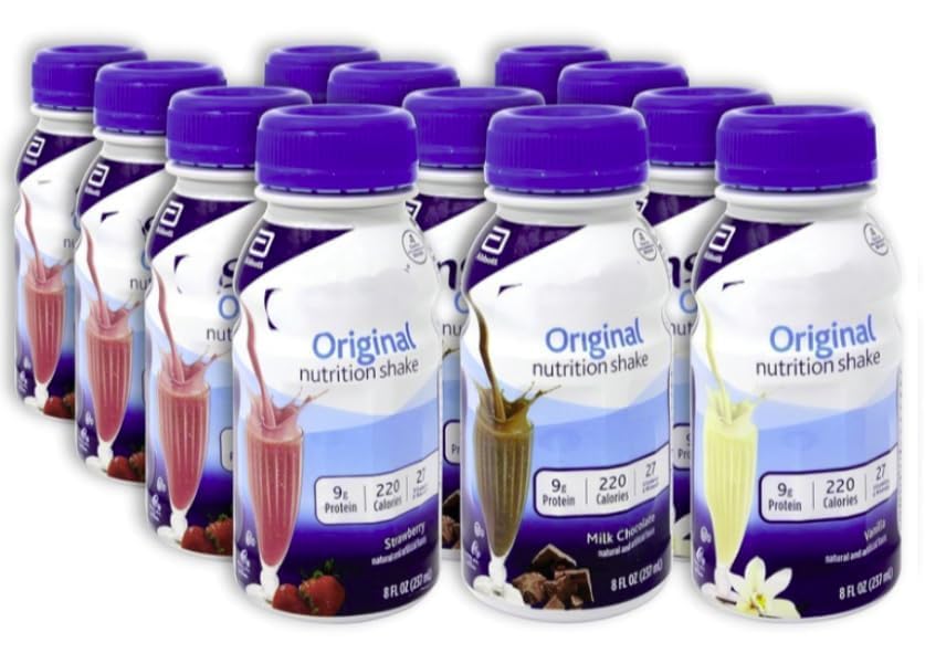 Nutrition Shake Variety Pack Vanilla Chocolate Strawberry 8 fl oz 12 Pack Y550
