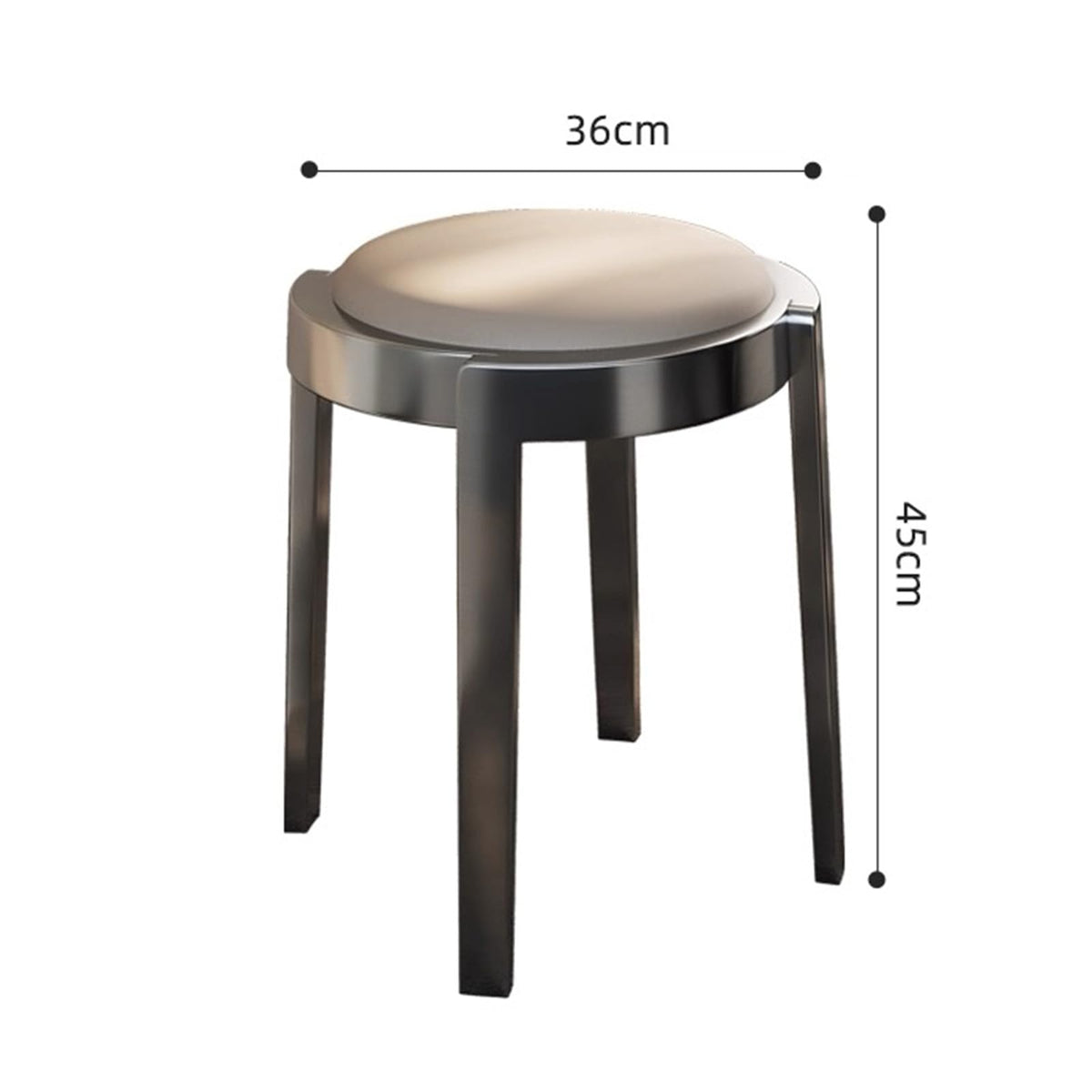 Round Stackable Stainless Steel Imitation Leather Stools H691594