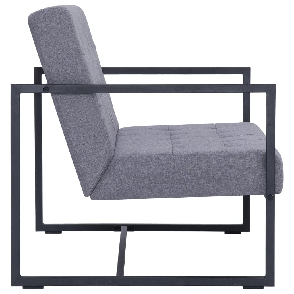 Light Gray Fabric 2-Seater Sofa with Armrests Z3524