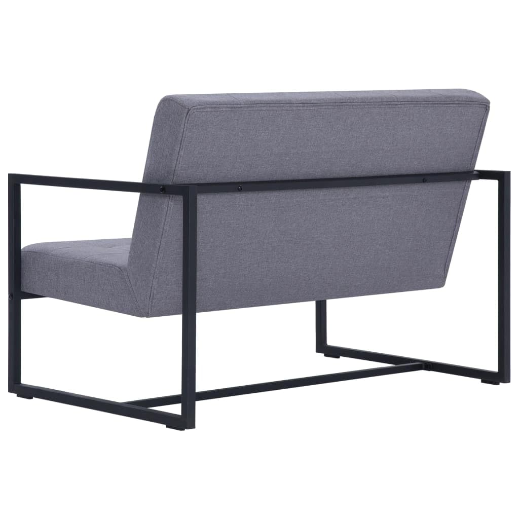 Light Gray Fabric 2-Seater Sofa with Armrests Z3524