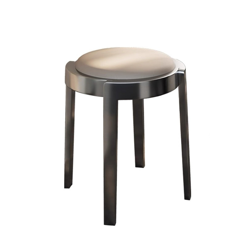 Round Stackable Stainless Steel Imitation Leather Stools H691594