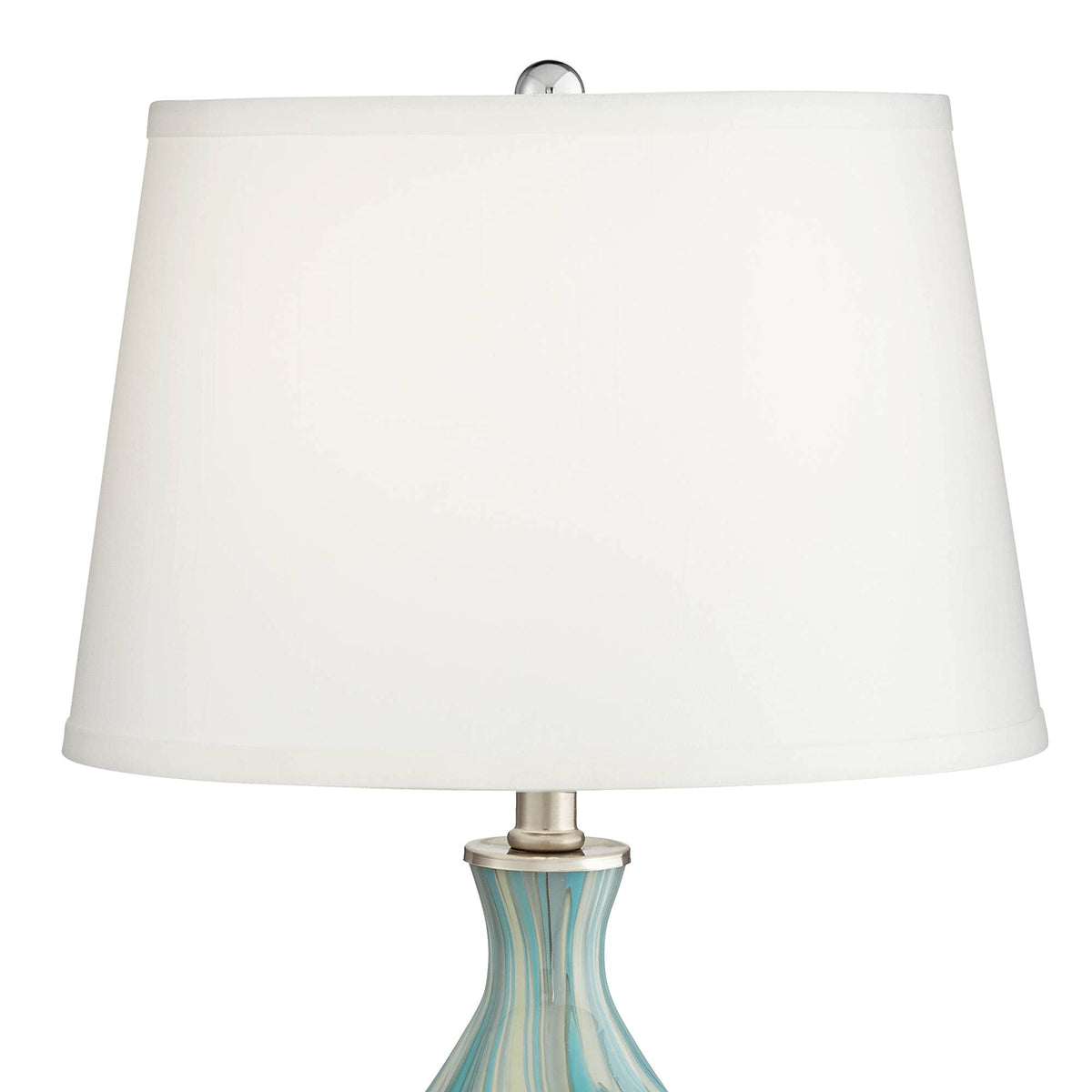 22" Blue Art Glass Table Lamp Y898689