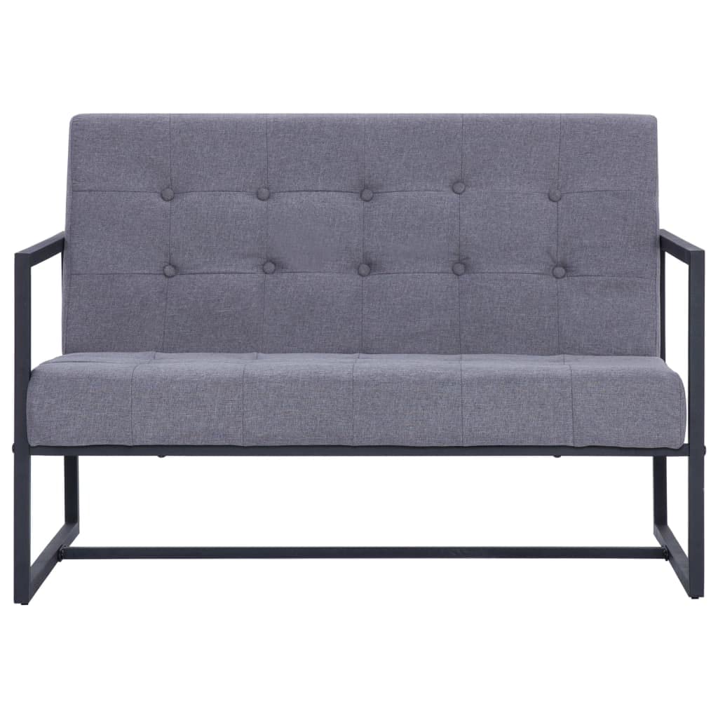 Light Gray Fabric 2-Seater Sofa with Armrests Z3524