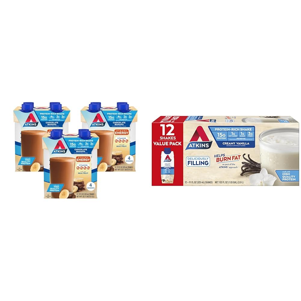 Chocolate Banana & Creamy Vanilla Protein Shake, 12 Count I354514