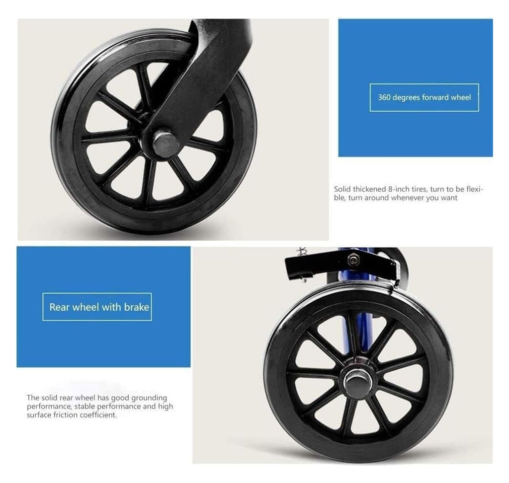 Folding Aluminum Rollator Walker with Seat L53204