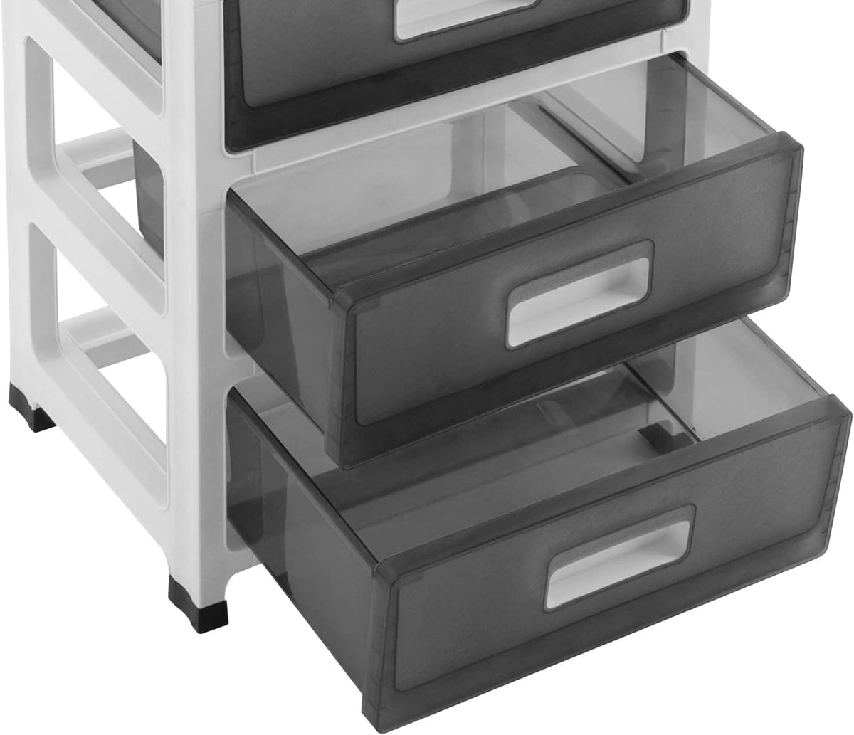 Clear Plastic 6-Tier Rolling Storage Drawer Tower H167