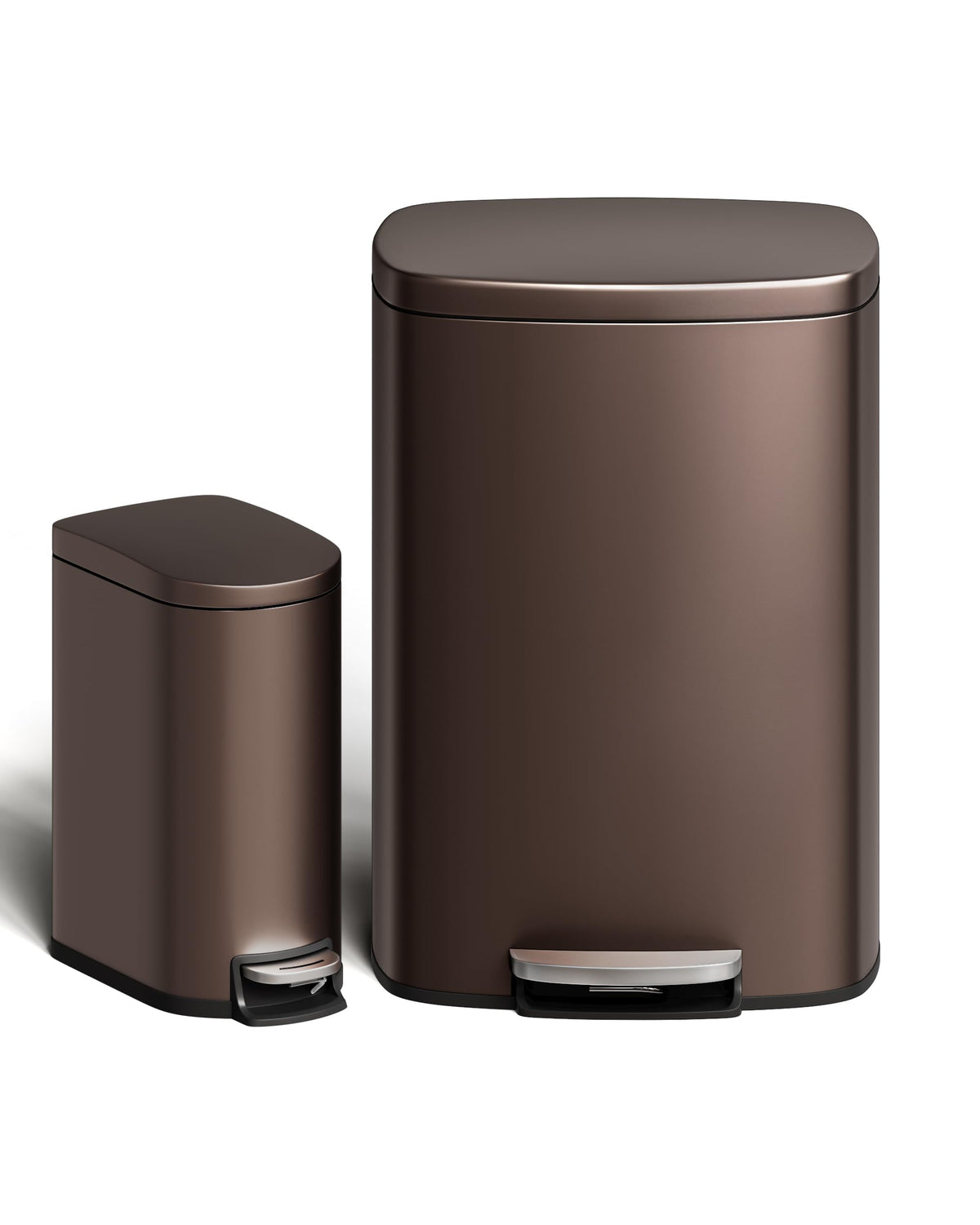 13.2 Gal & 2.6 Gal Stainless Steel Step-On Trash Can Combo Set C427