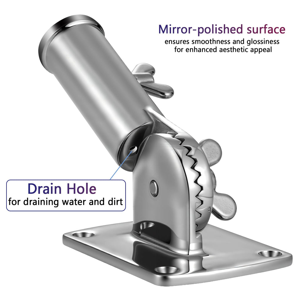 316 Stainless Steel Flag Pole Holder Bracket with Drain Hole, 1" Q837187