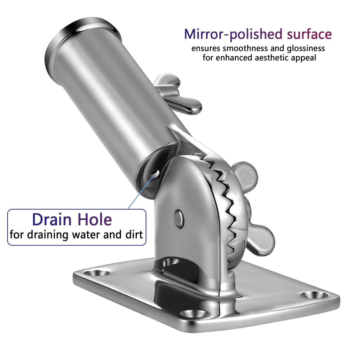 316 Stainless Steel Flag Pole Holder Bracket with Drain Hole, 1" Q837187