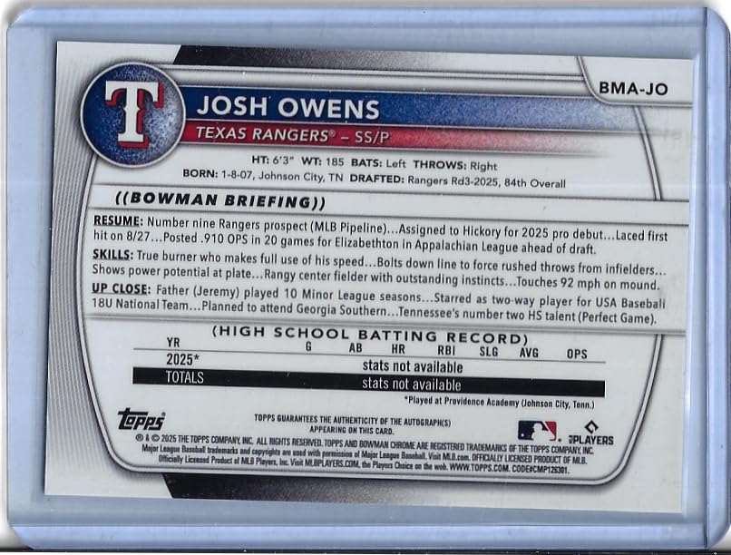 Autographed Baseball Card N446