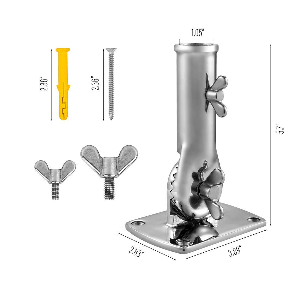 316 Stainless Steel Flag Pole Holder Bracket with Drain Hole, 1" Q837187