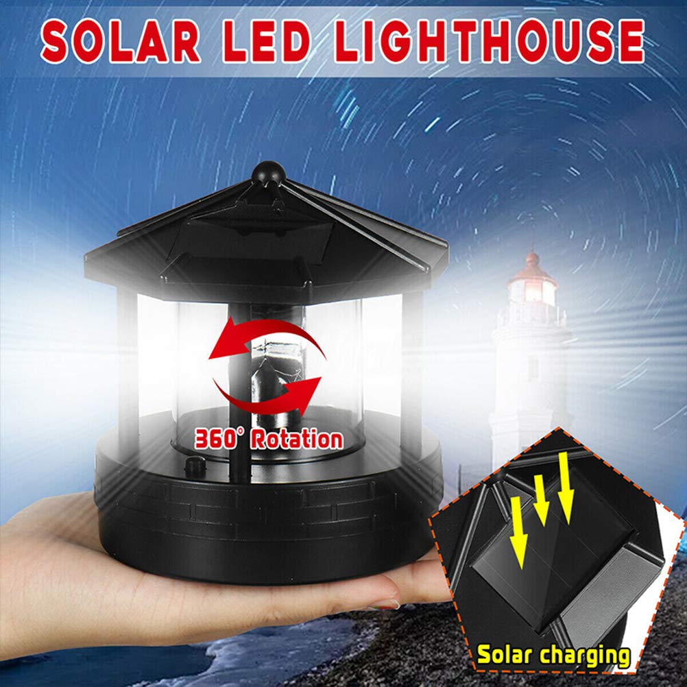 Solar Powered Rotating Lighthouse Decorative Light N66076