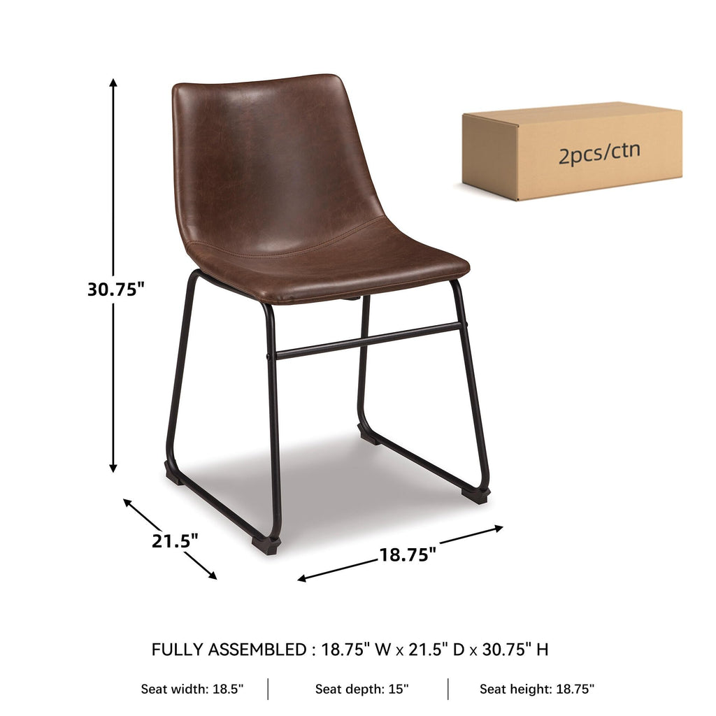 Mid-Century Dining Chair Set of 2 Brown E635115