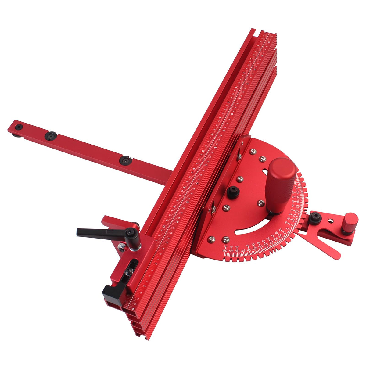 Aluminum Precision Miter Gauge with T-Track Fence and Flip Stop Y972029