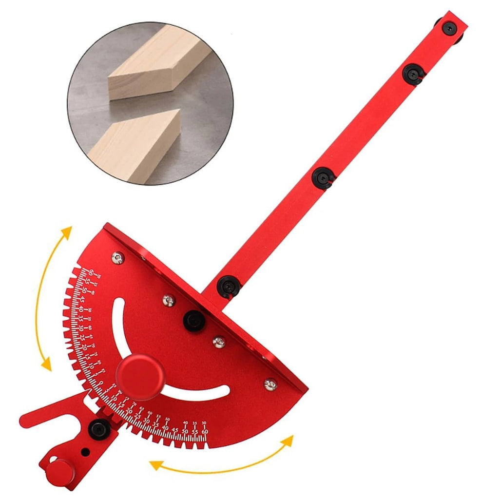 Aluminum Precision Miter Gauge with T-Track Fence and Flip Stop Y972029