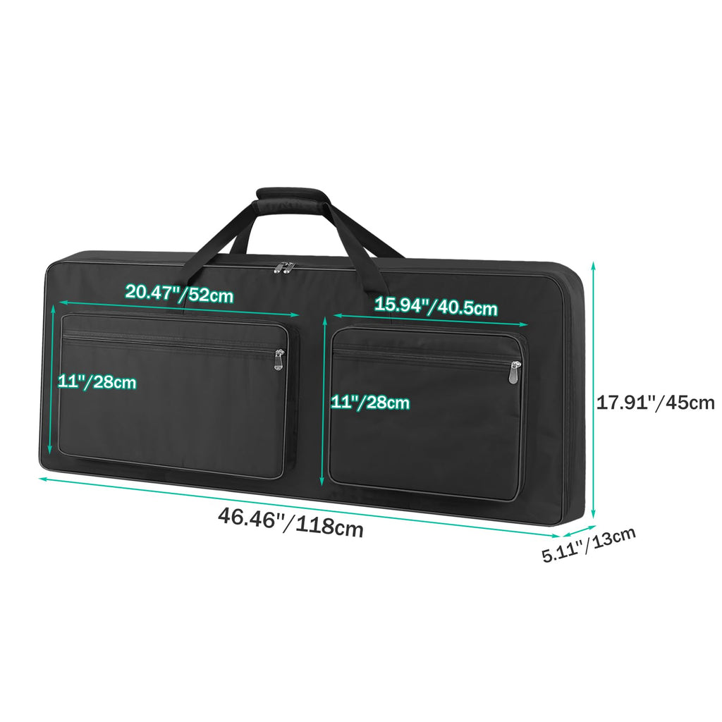 76 Key Piano Keyboard Case Bag with 4-Pocket (Black) T118681
