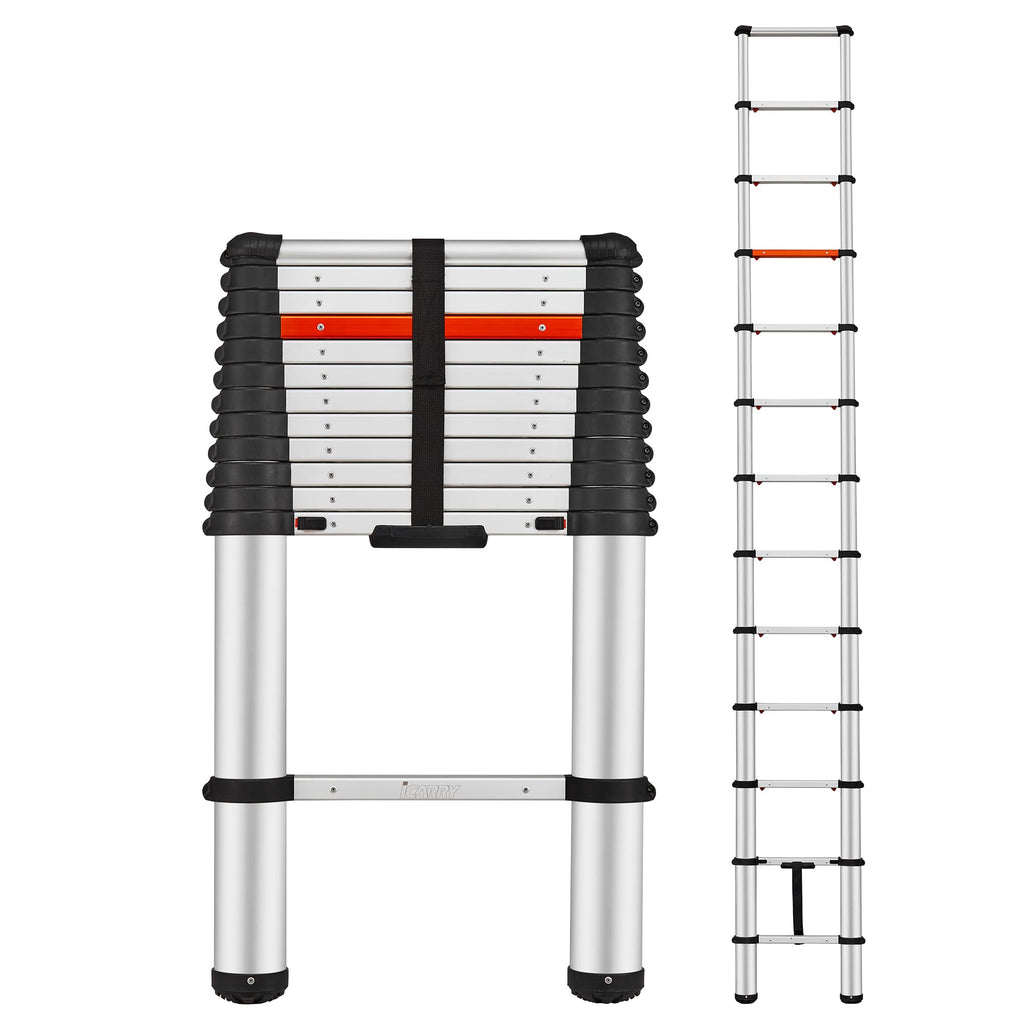 Telescoping Aluminum Ladder 12.9 FT 250lb Capacity X139