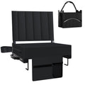 Black Padded Portable Folding Stadium Seat with Back Support and Cup Holder M40606