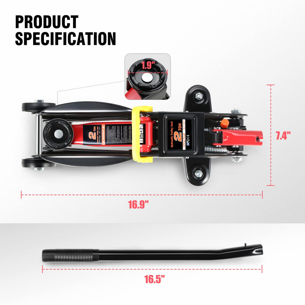 2 Ton Low Profile Hydraulic Floor Jack F391112