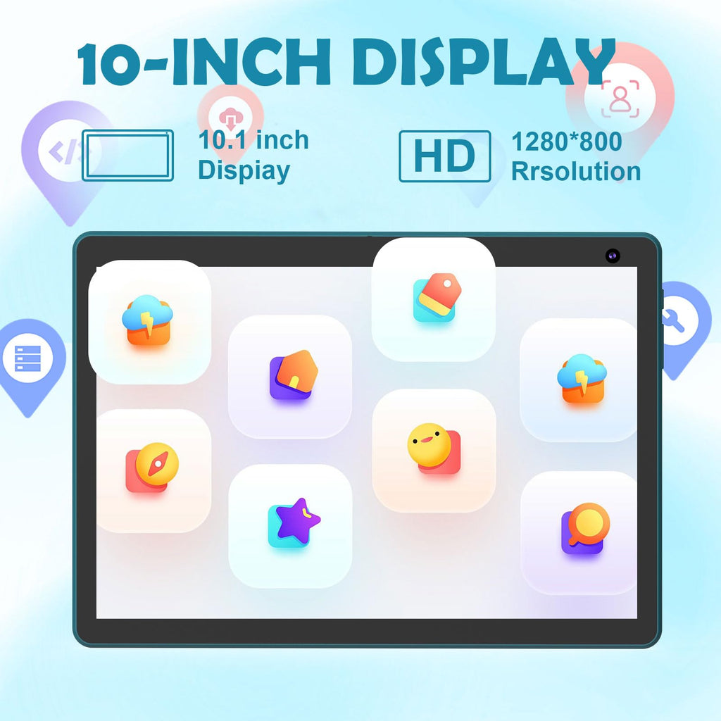 Android 15 Tablet 10 inch, 2 in 1 Tablet with Keyboard, 8GB RAM+32GB ROM, 1TB Expandable, Quad-Core, HD Screen, WiFi, Navy S9497