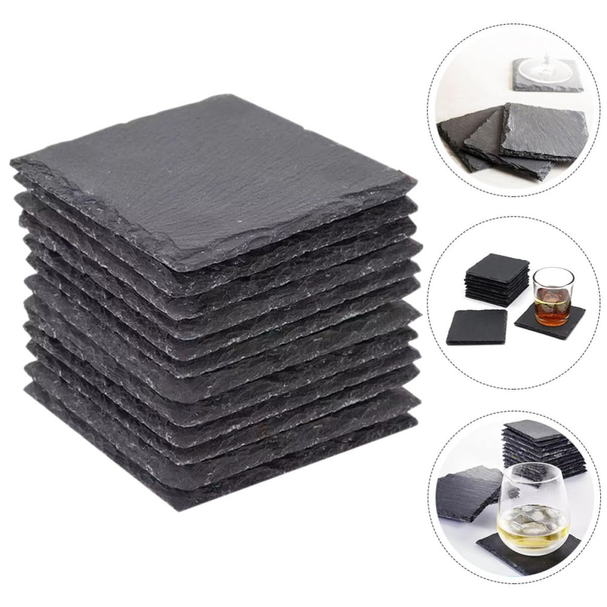 12pcs Natural Stone Table Coasters W292