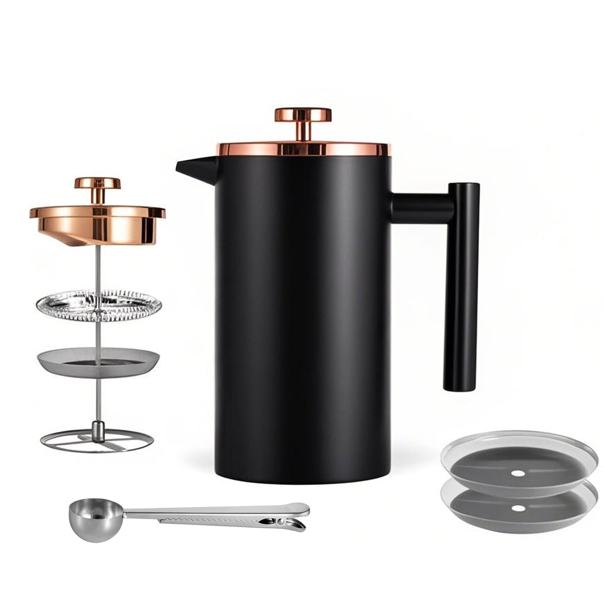 Black Stainless Steel 12oz French Press Coffee Maker G64666