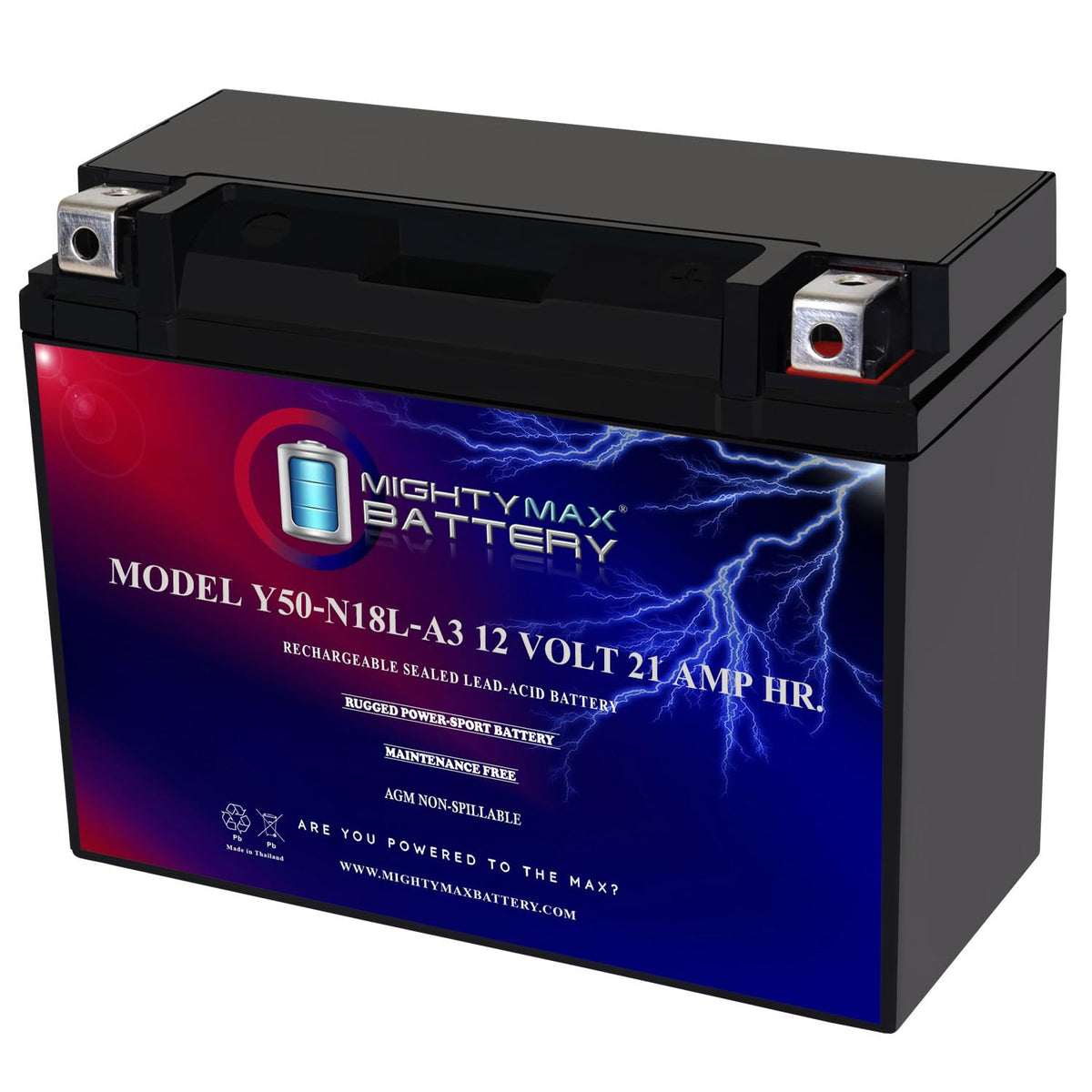 12 Volt 21 AH 350 CCA Rechargeable Maintenance Free SLA AGM Motorcycle Battery E206