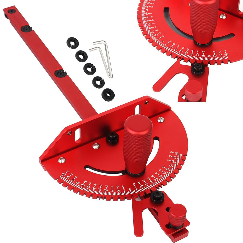Aluminum Precision Miter Gauge with T-Track Fence and Flip Stop Y972029