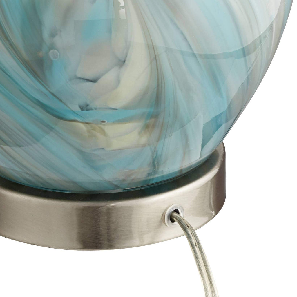 22" Blue Art Glass Table Lamp Y898689