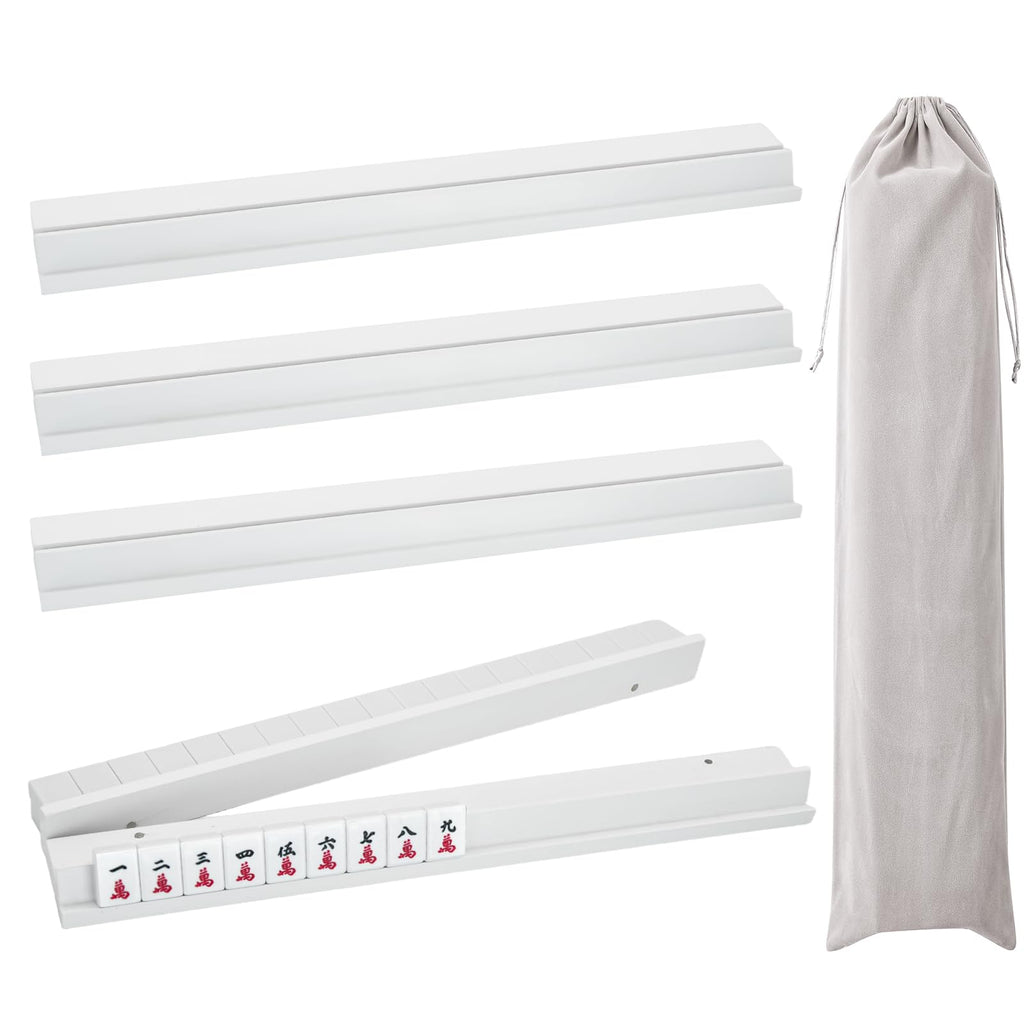 4PCS Wooden Mahjong Racks with Magnetic Pushers S507280