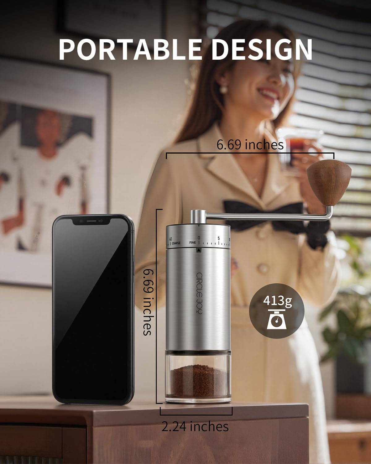 Manual Stainless Steel Burr Coffee Grinder X2319