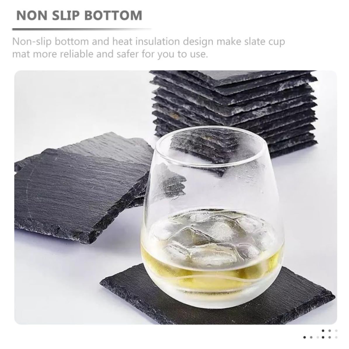 12pcs Natural Stone Table Coasters W292