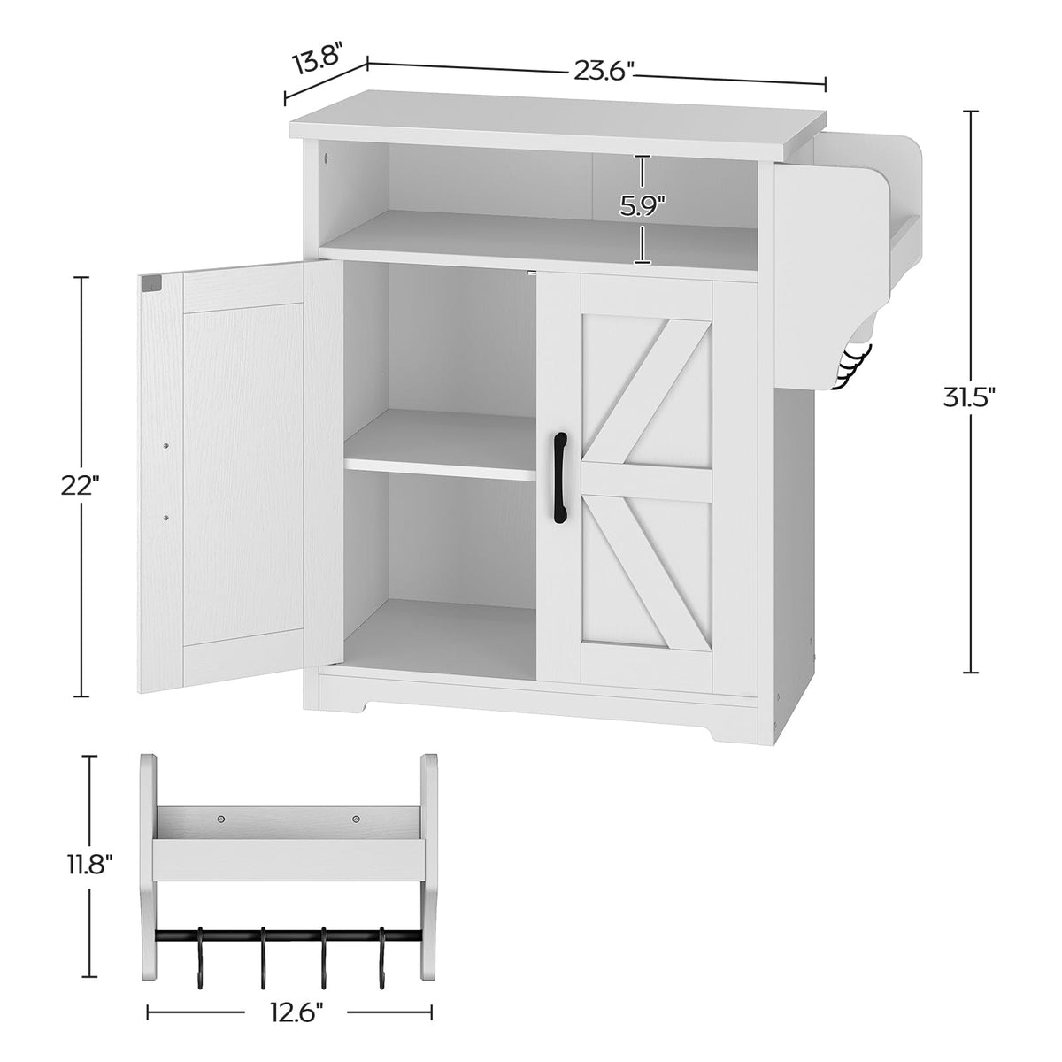 White Coffee Bar Cabinet with Storage Q16823