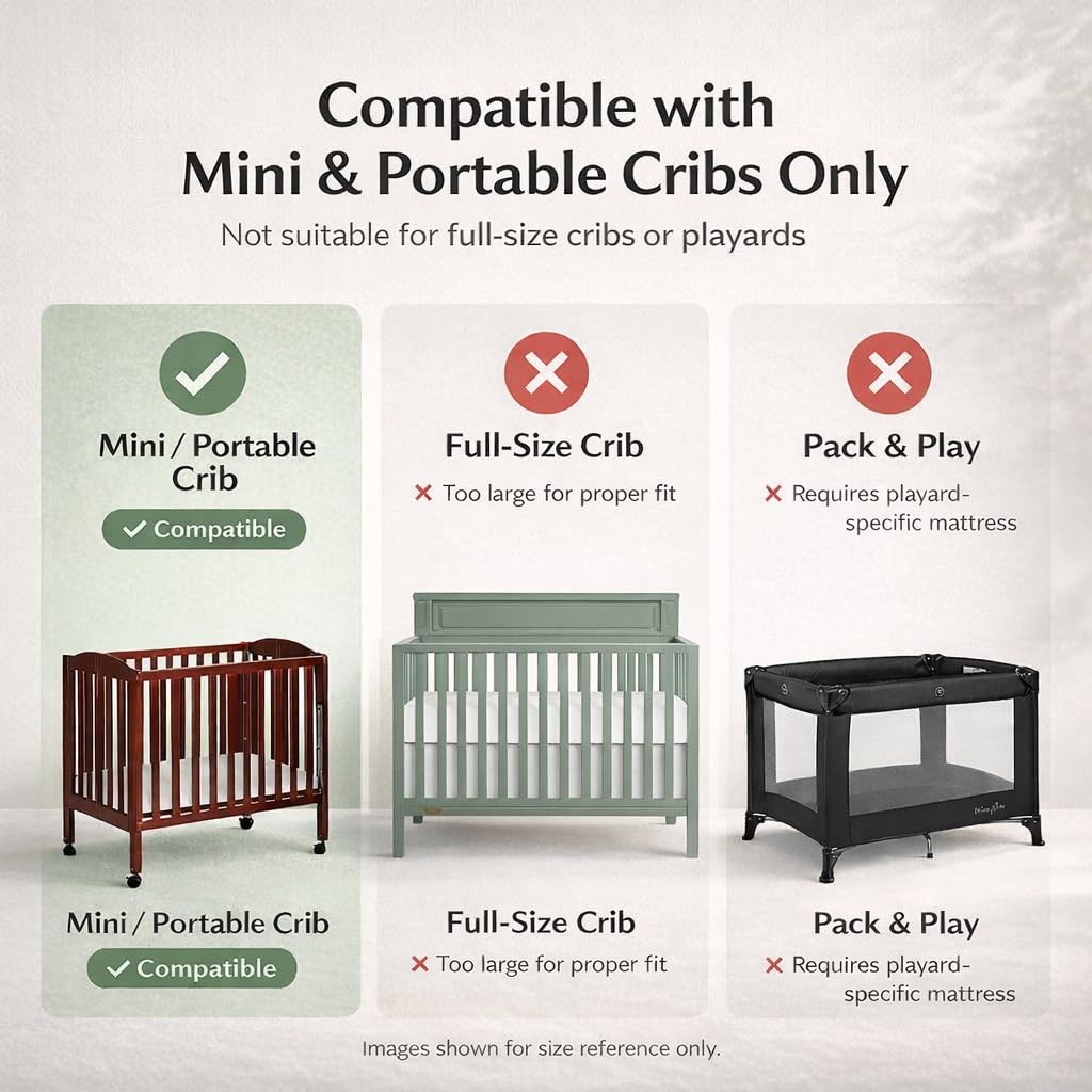 2-in-1 Breathable Dual-Sided Portable Mini Crib Mattress Y878