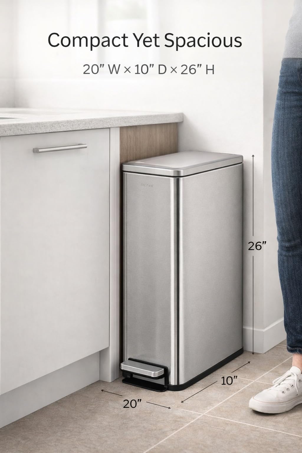43L Dual Recycling Bin Stainless Steel U72271