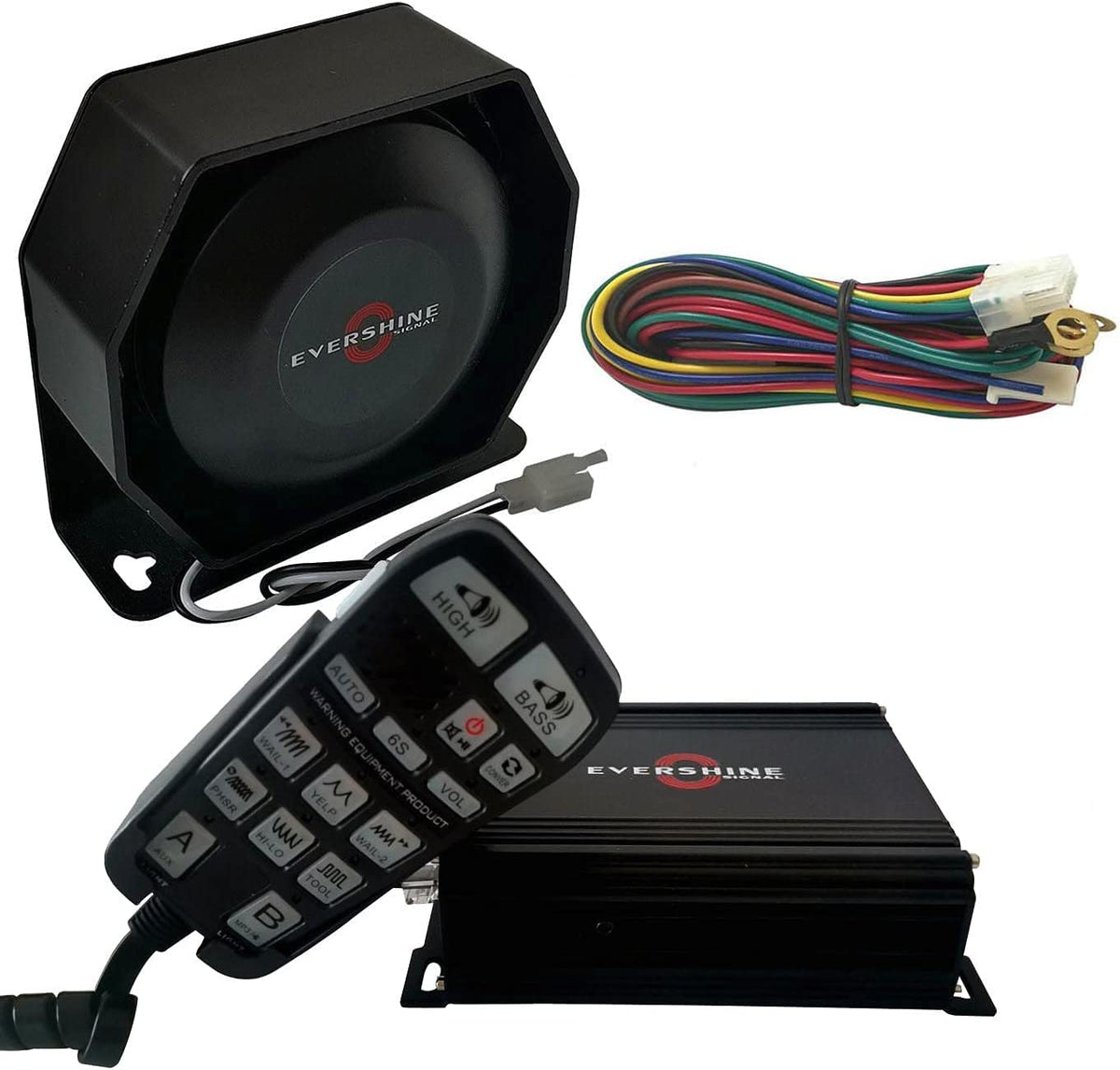 12V/24V 100W Multi-Tones Siren Horn PA System Kit N64043