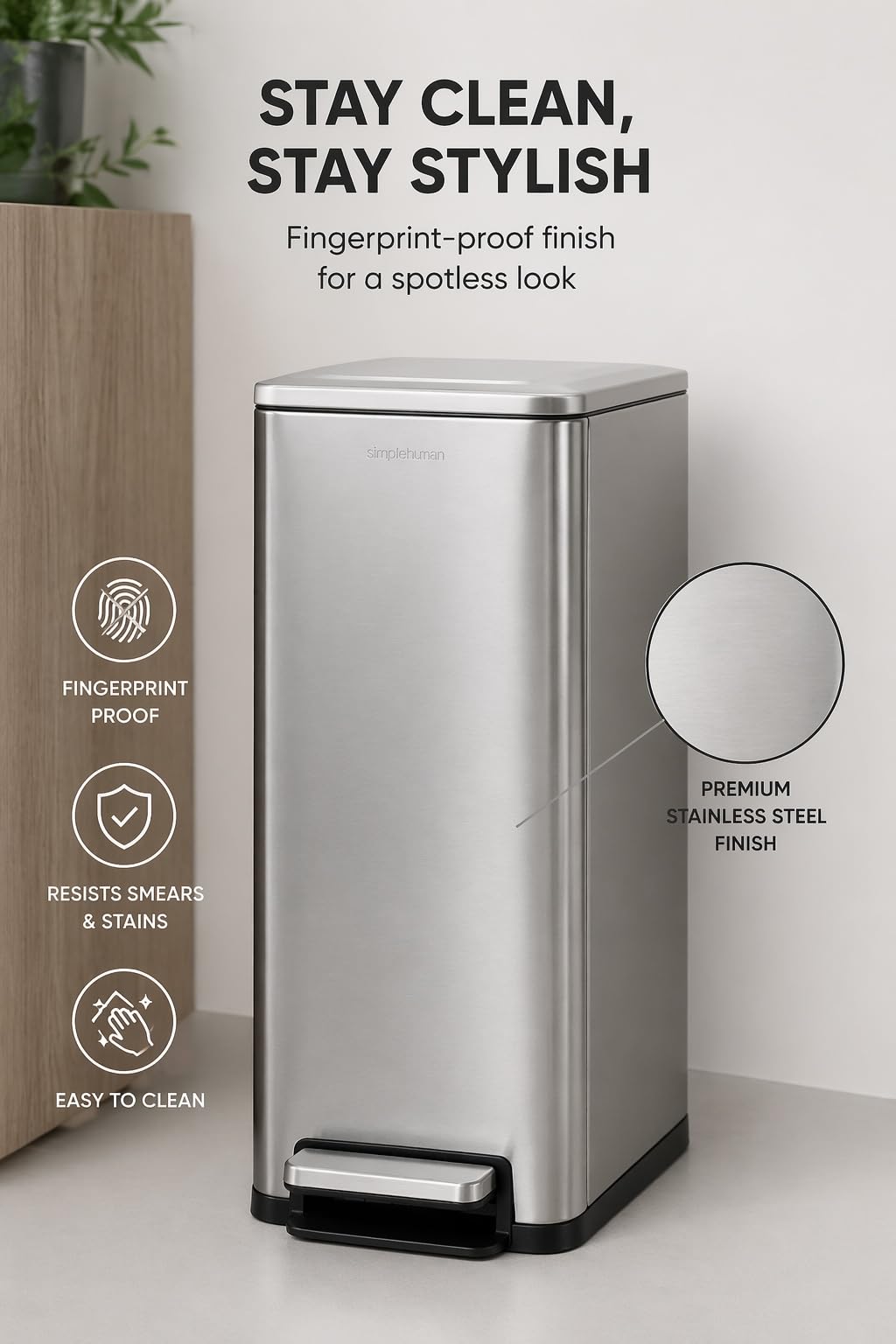 43L Dual Recycling Bin Stainless Steel U72271