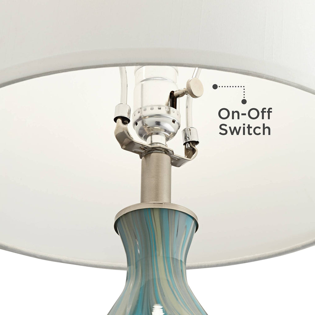 22" Blue Art Glass Table Lamp Y898689