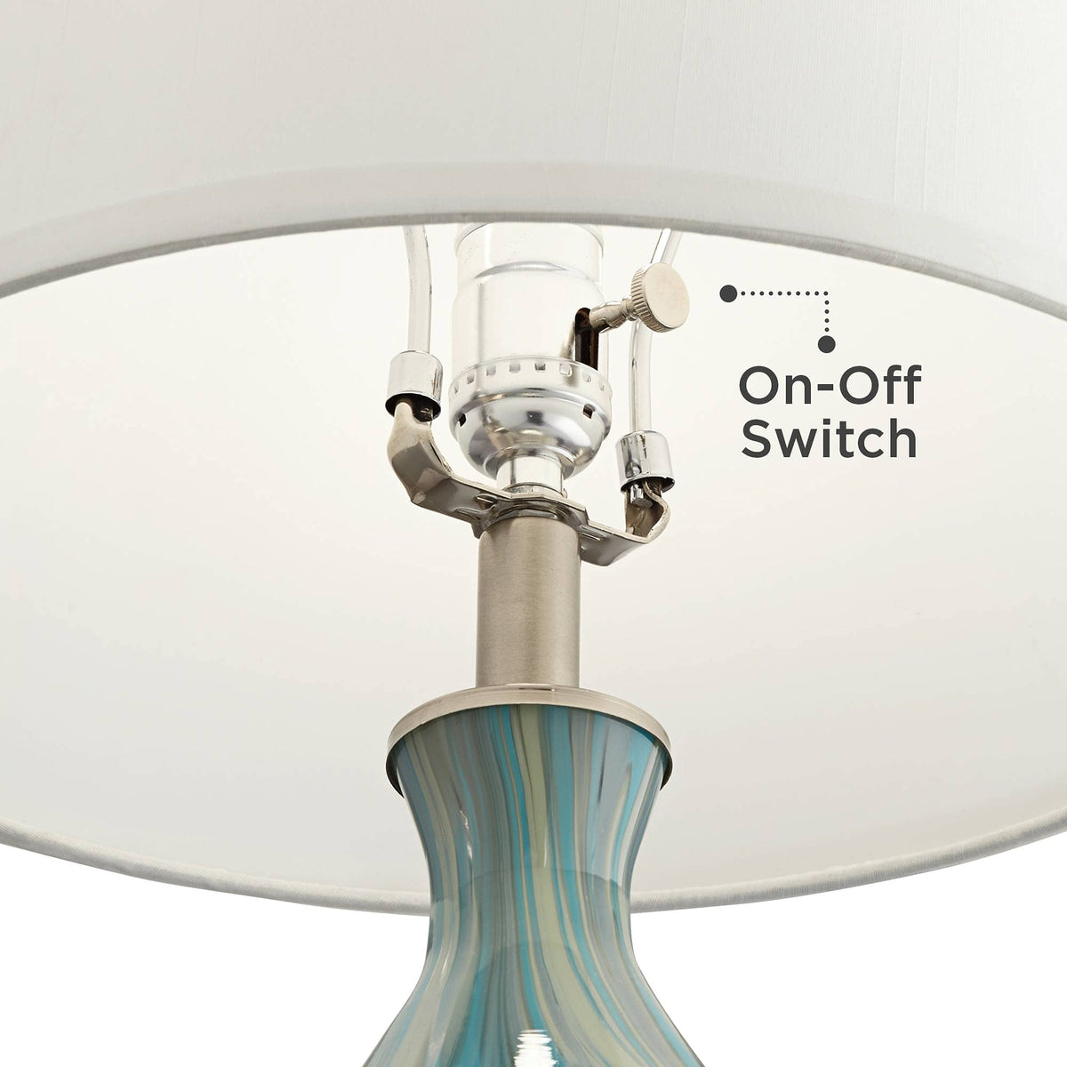 22" Blue Art Glass Table Lamp Y898689