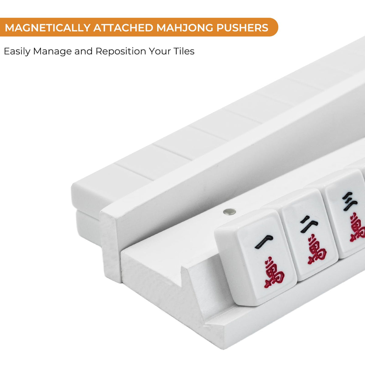 4PCS Wooden Mahjong Racks with Magnetic Pushers S507280