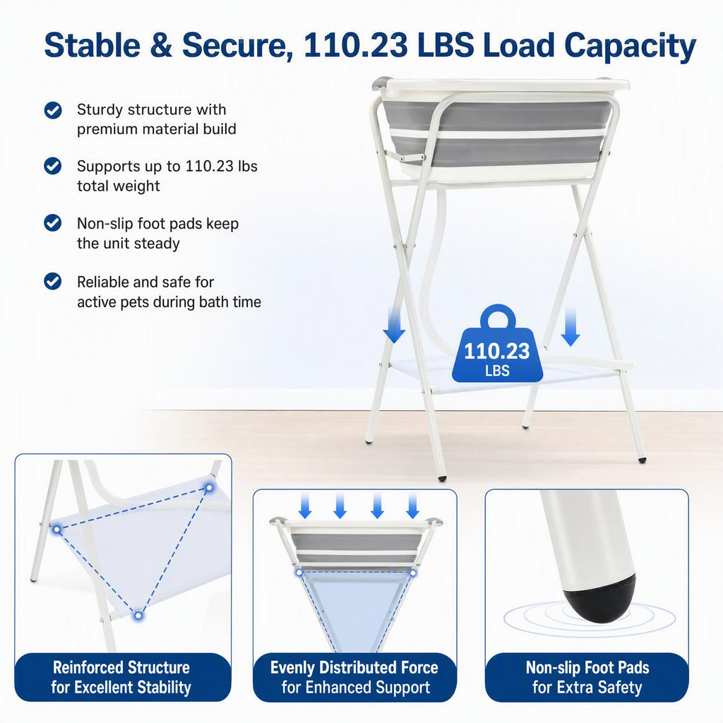 Foldable Pet Bath with Drainage Tube P916432