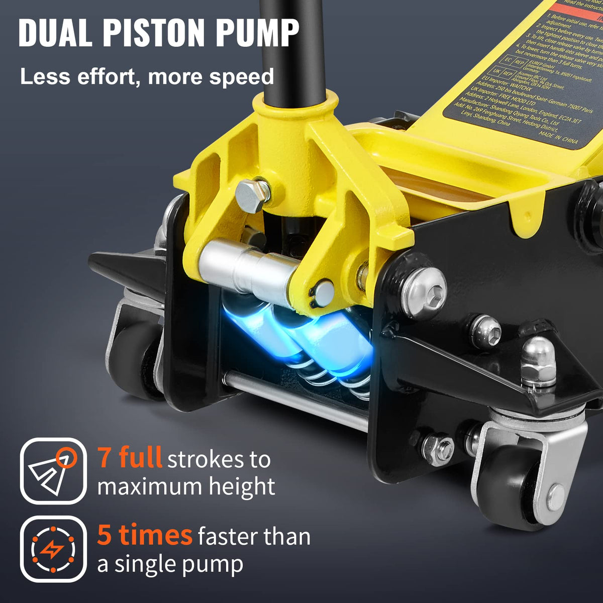 3 Ton Low Profile Aluminum Steel Floor Jack N728