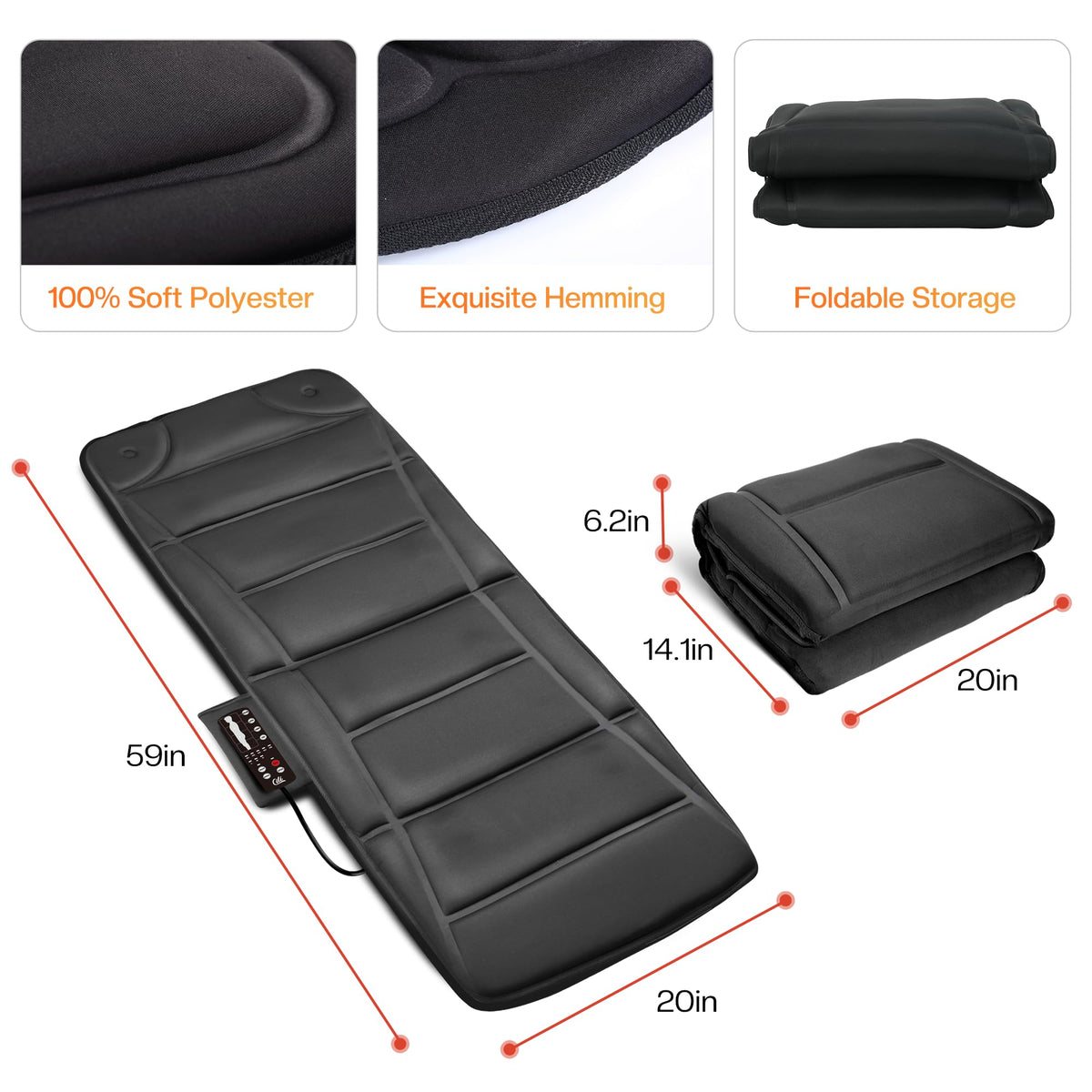 10 Vibration Motors Massage Mat with Auto Shut Off N345301