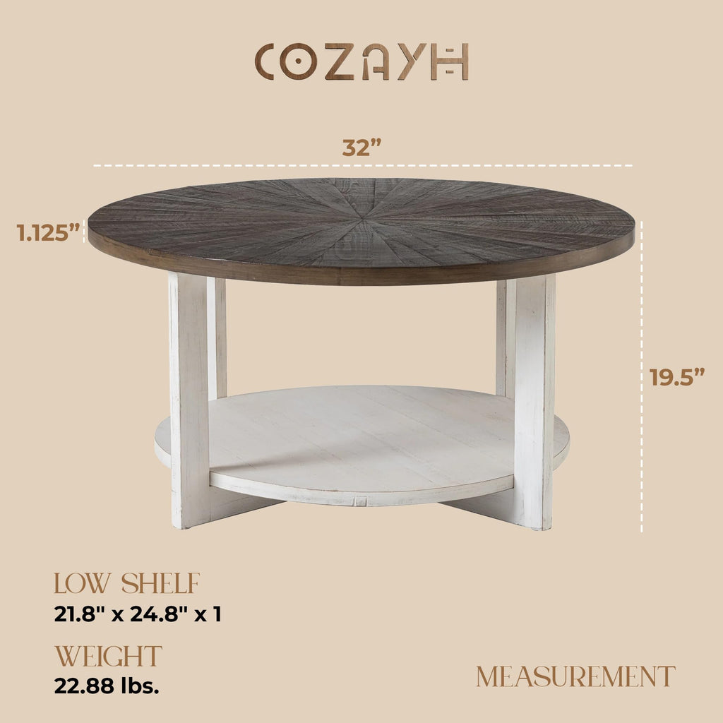 Round Farmhouse Coffee Table H7575