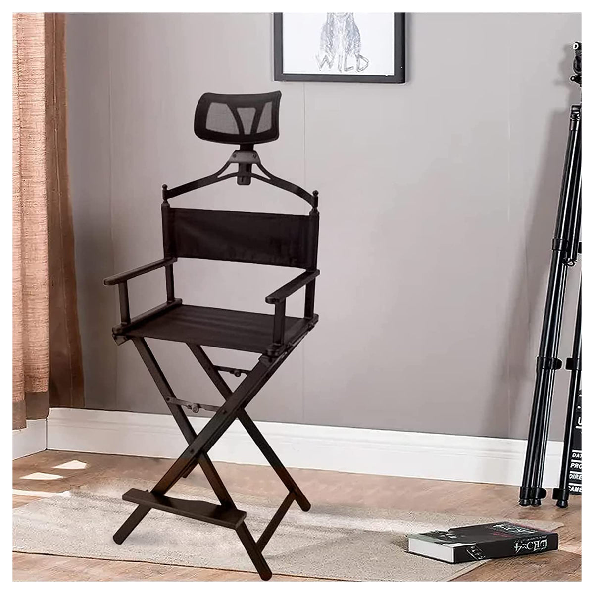 31 Inch Tall Aluminum Director Chair with Headrest and Footrest D908103