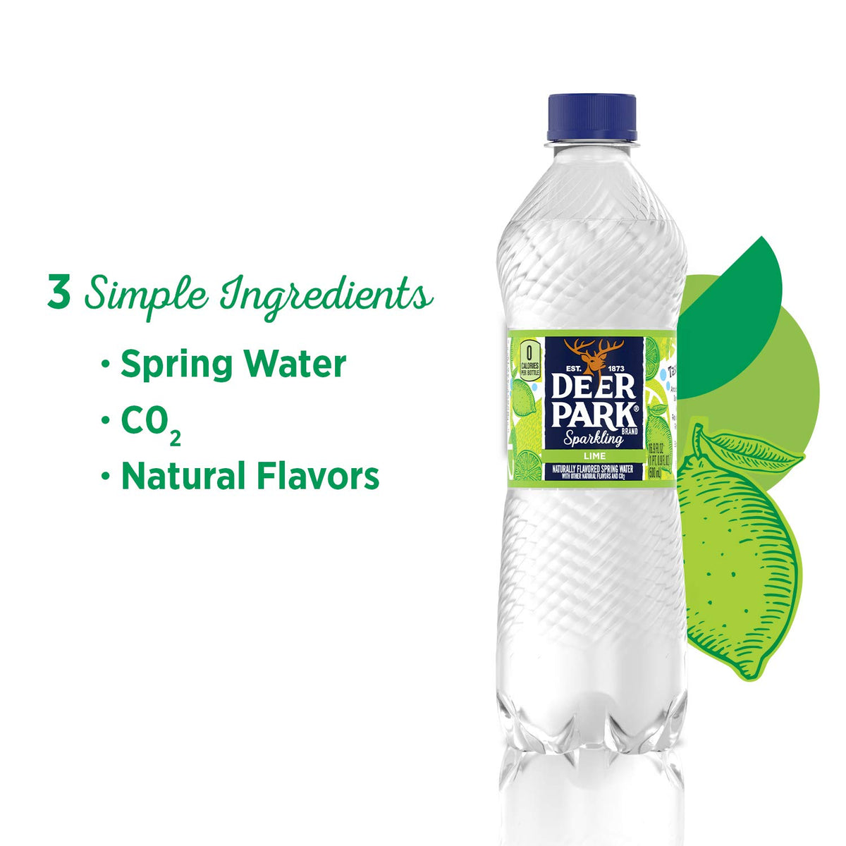Sparkling Water Zesty Lime 16.9 Fl Oz (Pack of 8) A784