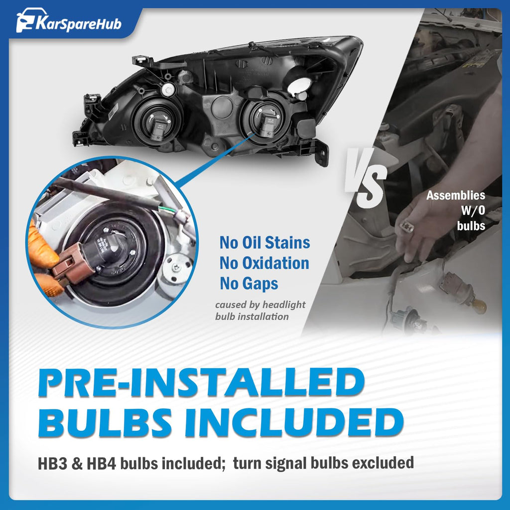 Halogen Headlights with Bulbs N54073